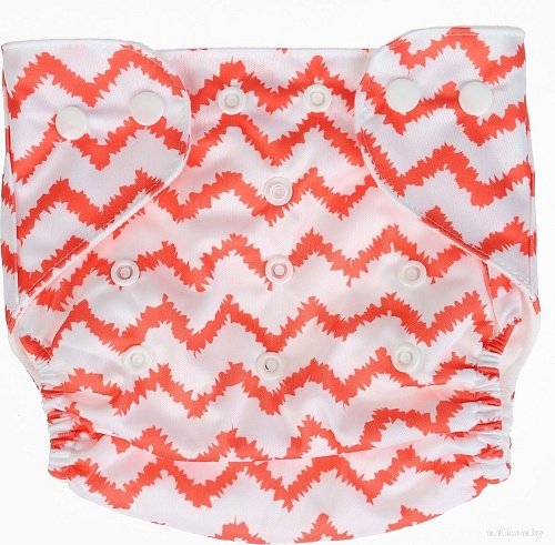 Многоразовый подгузник Крошка Я Кактусы (белый/красный)