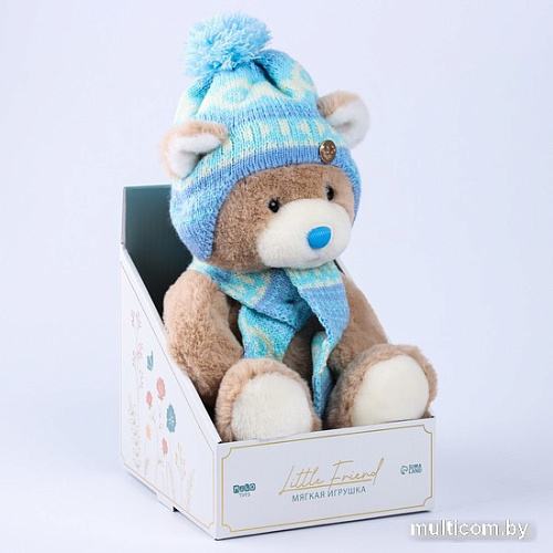 Классическая игрушка Milo Toys Little Friend Мишка в шапке и шарфе 9905642