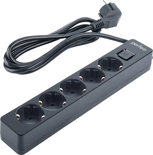 Сетевой фильтр Perfeo Real Stream PF_E1509 (5 м, черный)