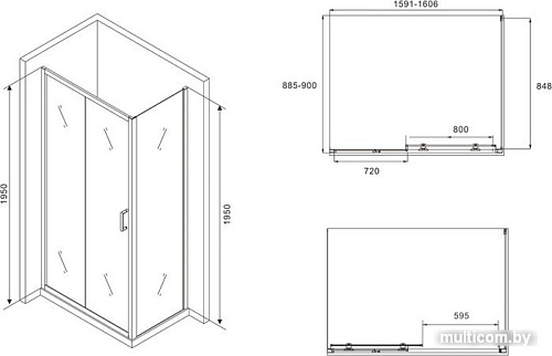 Душевой уголок Abber Schwarzer Diamant AG30160B-S90B