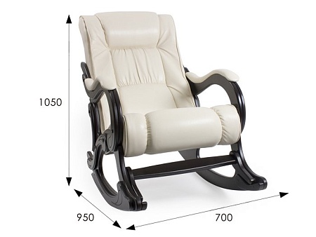 Кресло-качалка Мебелик Сенатор Модель 77 (экокожа белый/венге)