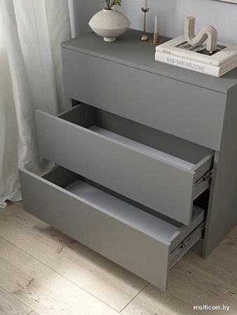 Комод Горизонт Нео 760 3 ящика (серый графит)