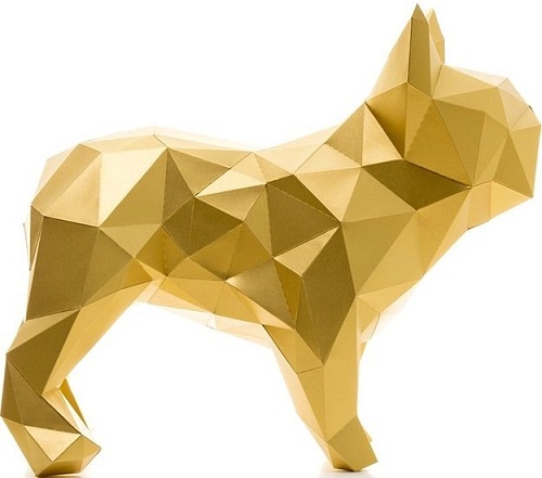 PaperCraft Живая бумага Бульдог Марсель (золотой)