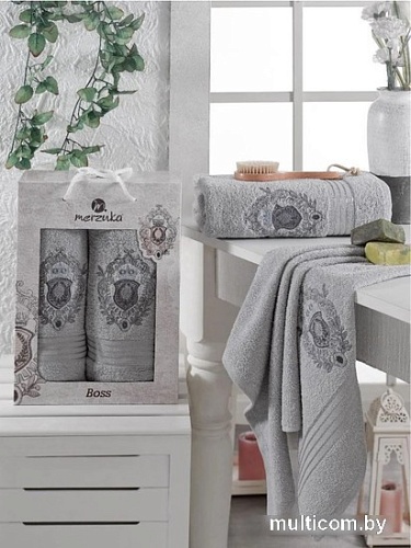 Набор полотенец Merzuka 50x90/70x140 9807 (2 шт, серый)