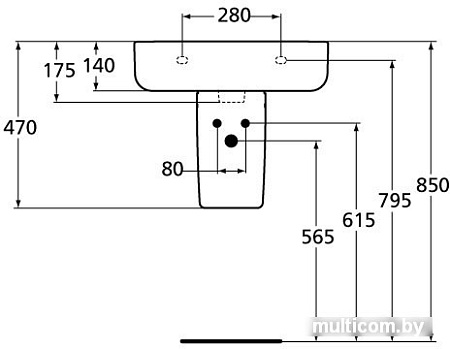 Умывальник Ideal Standard Connect SPHERE E786401 55x45.5