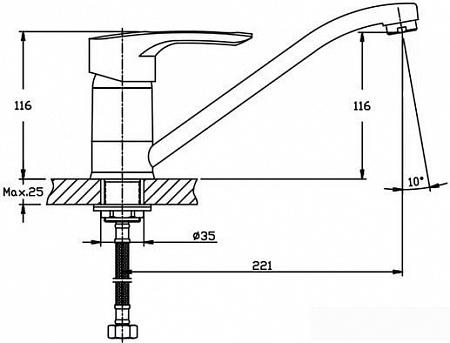 Смеситель Mixxus Hansberg 555 MX0038