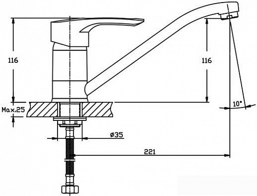Смеситель Mixxus Hansberg 555 MX0038