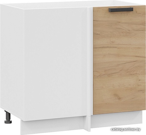 Шкаф напольный Трия Детройт 1Н9У (белый/дуб крафт золотой)