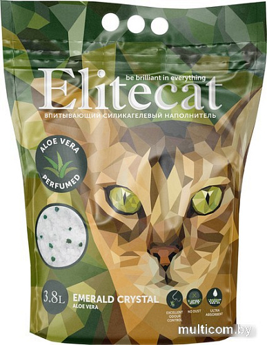 Наполнитель для туалета EliteCat Emerald Crystal Aloe Vera 3.8 л