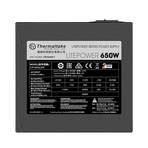 Блок питания Thermaltake Litepower 650W [LTP-0650P-2]