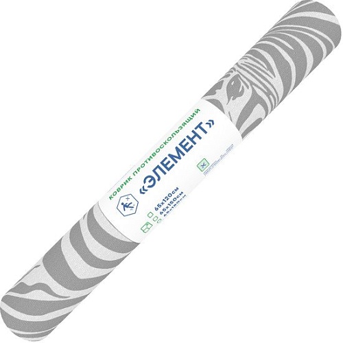 Придверный коврик Вилина Противоскользящий Элемент 65x150 7176-Zebra_Grey (серый)