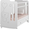 Классическая детская кроватка VDK Sweet Bear колесо-качалка без ящика (белый)
