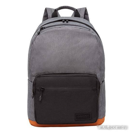 Школьный рюкзак Grizzly RQL-218-3 (черный/кирпичный)