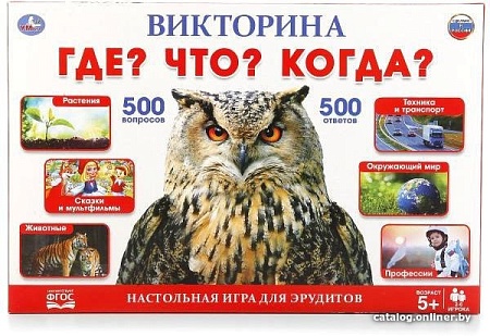 Развивающая игра Умные игры Викторина 500 вопросов Что? Где? Когда? 4690590116487