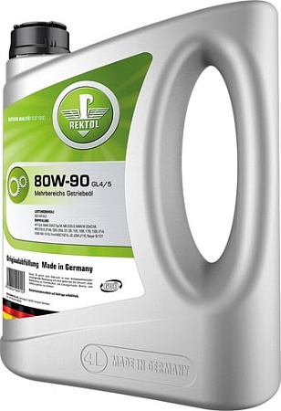 Трансмиссионное масло Rektol 80W90 GL4/5 4л