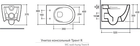 Унитаз Керамин Трент R Безободковый (сиденье Slim с микролифтом)