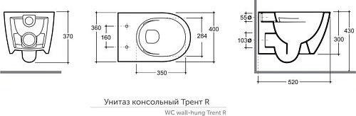 Унитаз Керамин Трент R Безободковый (сиденье Slim с микролифтом)