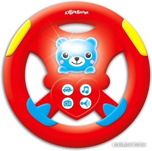 Интерактивная игрушка Азбукварик Бип-бип Музыкальный руль AZ-2331B 4680019283197 (красный)