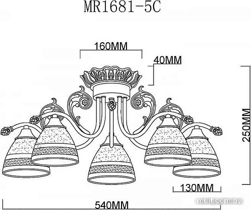 Люстра средней высоты Myfar Nile MR1681-5C