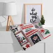 Плед Экономь и Я Рождество 6881740 150x200 (серый/красный, 160 гр/м2)