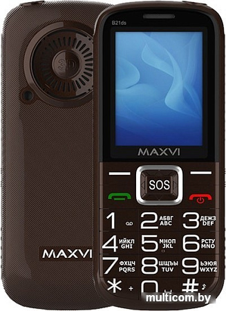Мобильный телефон Maxvi B21ds (коричневый)