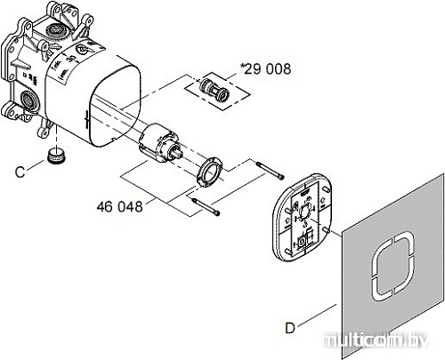 Скрытый механизм Grohe Rapido E 35501000