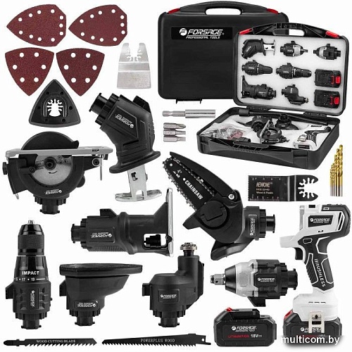 Набор электроинструментов FORSAGE F-JCB-18MT-B (с 2-мя АКБ, кейс)