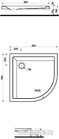 Душевой поддон Kolo Pacyfik 90x90 [XBN0790000]