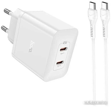 Сетевое зарядное Hoco N35 Type-C (белый)