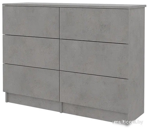 Комод Горизонт Нео 1050 6 ящиков (бетон)