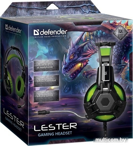 Наушники Defender Lester (зеленый)
