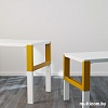 Письменный стол Ikea Поль (белый/синий) [391.289.55]