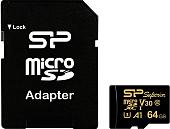 Карта памяти Silicon-Power Superior Golden A1 microSDXC SP064GBSTXDV3V1GSP 64GB