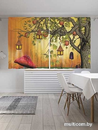 Комплект штор JoyArty Лесной сад с фонарями 1.45x1.8 м (2 шт)