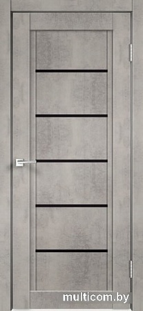 Межкомнатная дверь Velldoris Next 1 60x200 (муар светло-серый, лакобель черный)