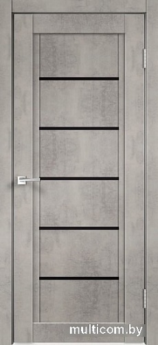 Межкомнатная дверь Velldoris Next 1 60x200 (муар светло-серый, лакобель черный)