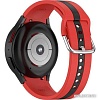Ремешок Rumi Sport Line силиконовый для Samsung Galaxy Watch4/5 (20 мм, красный/черный)