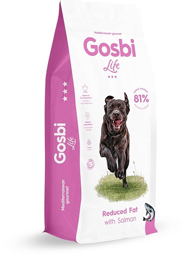 Сухой корм для собак Gosbi Life dog reduced fat with salmon 12 кг