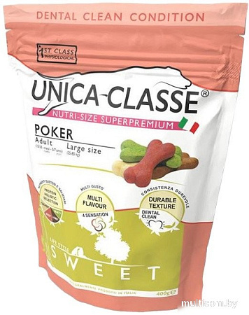 Лакомство для собак Unica Classe Poker Sweet Печенье для собак крупных пород 400 г