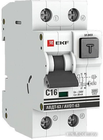 Дифференциальный автомат EKF PROxima АВДТ-63 16А30мА DA63-16-30