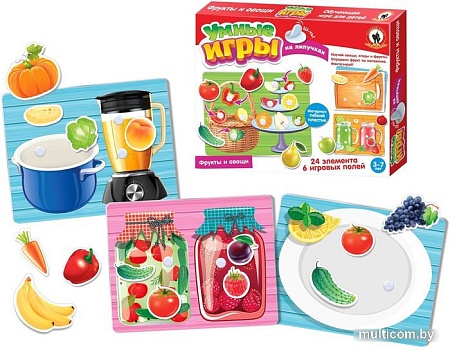 Развивающая игра Русский стиль Умные игры на липучках. Фрукты и овощи 04303