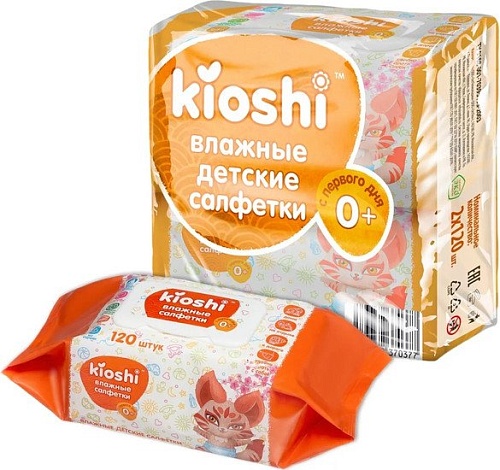 Влажные салфетки Kioshi детские 2x120 шт KS422in