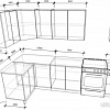 Угловая кухня Хоум Лайн Кристалл 1200х2200 угловой (бургундский глянец/ванильный глянец)