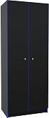 Шкаф распашной МДК Black 2-х створчатый низкий BL-ГШ3С 370x650x1800 (черный/кромка синяя)