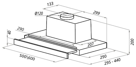 Кухонная вытяжка Ciarko Turbo 60 GBK sensor