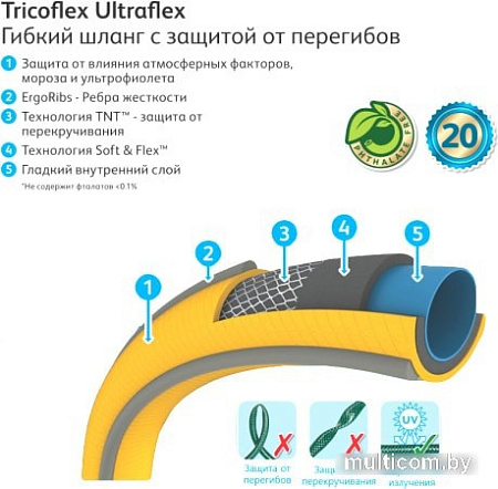 Шланг Hozelock Tricoflex Ultraflex 117001 (1/2", 15 м)