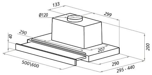 Кухонная вытяжка Ciarko Turbo 60 GBK sensor