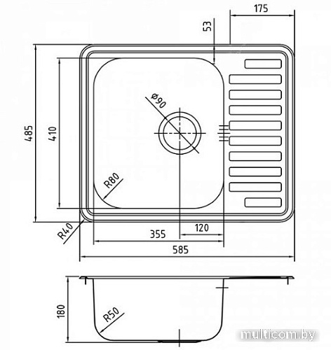 Кухонная мойка IDDIS Strit STR58PDi77