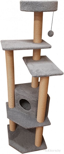 Комплекс Cat House Торнадо джут (серый)