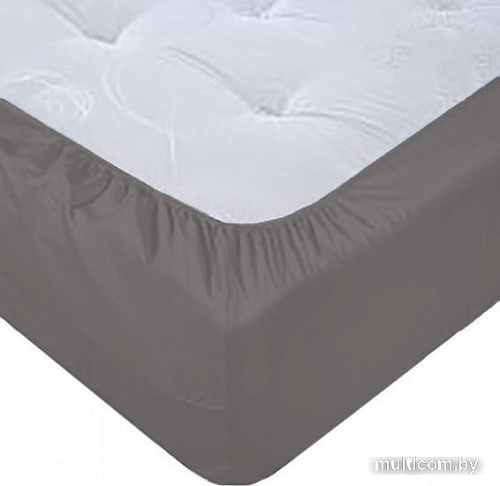 Постельное белье Luxsonia Поплин на резинке 180x200 Мр0040-26 (графит)